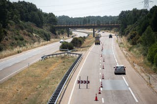 A localização no A-52 em Palacios de Sanabria, perto da cidade de Zamora, Espanha